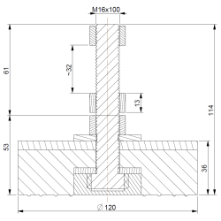 Wibroizolator W120 M16x100