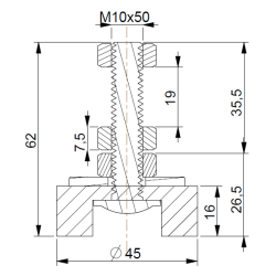 Wibroizolator W45 M10x50