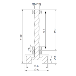 Wibroizolator W45 M10x100