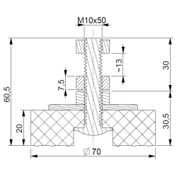 Wibroizolator W70 M10x50