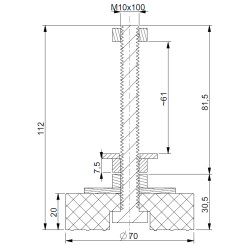 copy of Wibroizolator W70 M10x100